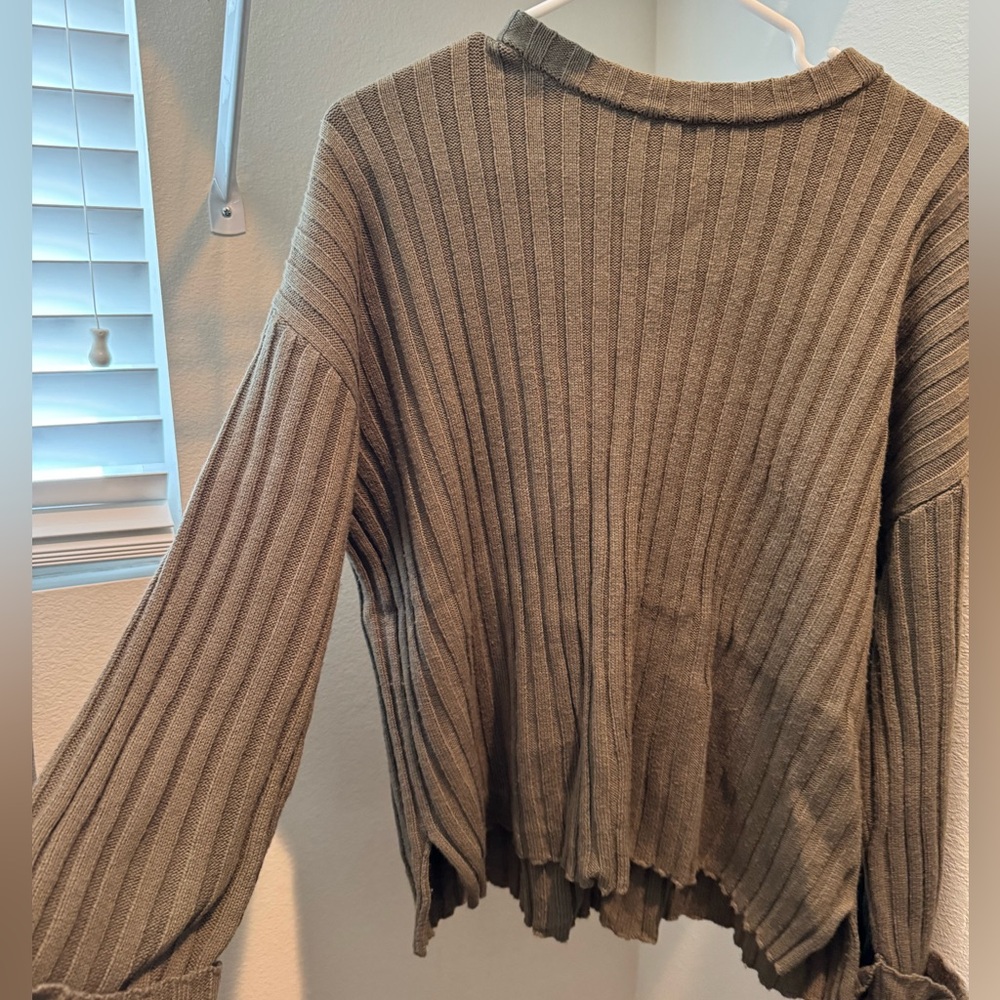 Mod Ref Taupe Ribbed Knit Sweater